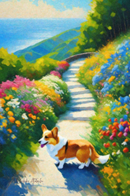 Scenery with a dog (corgi)-20231012-c