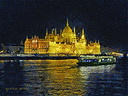 Hungary Budapest Night View Parliament Building-c