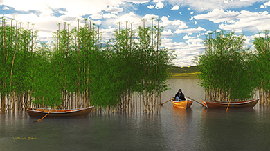 boat in bamboo grove-01-b