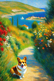 Scenery with a dog (corgi)-20231012-h