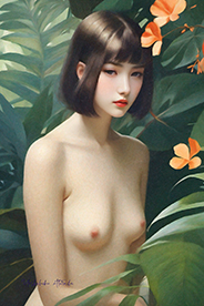 nude woman and jungle-<br>20231020-g