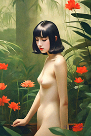 nude woman and jungle-<br>20231020-h