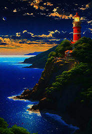 lighthouse at night-<br>20231031-a 