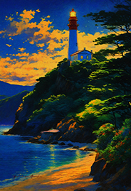 lighthouse at night-<br>20231031-b 