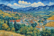 Mountain scenery returning to the wind-f