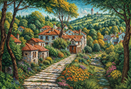 Mountain scenery returning to the wind-h